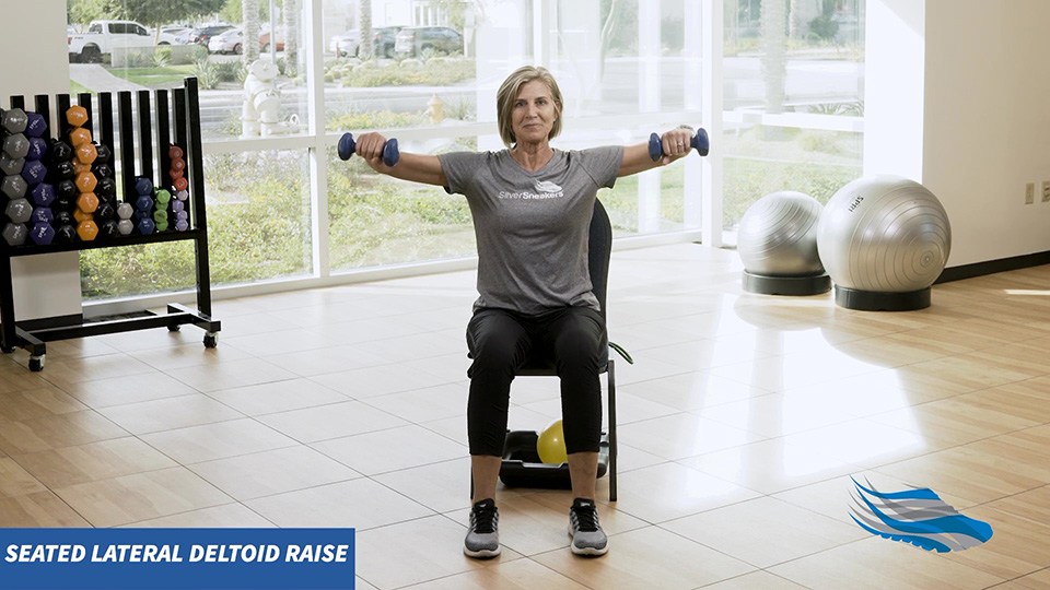 Seated Lateral Deltoid Raise - bent elbow